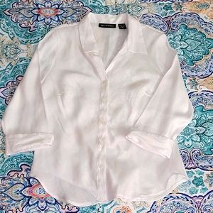 Iridescent White Button-up